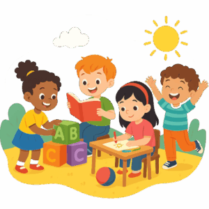kids learning and playing